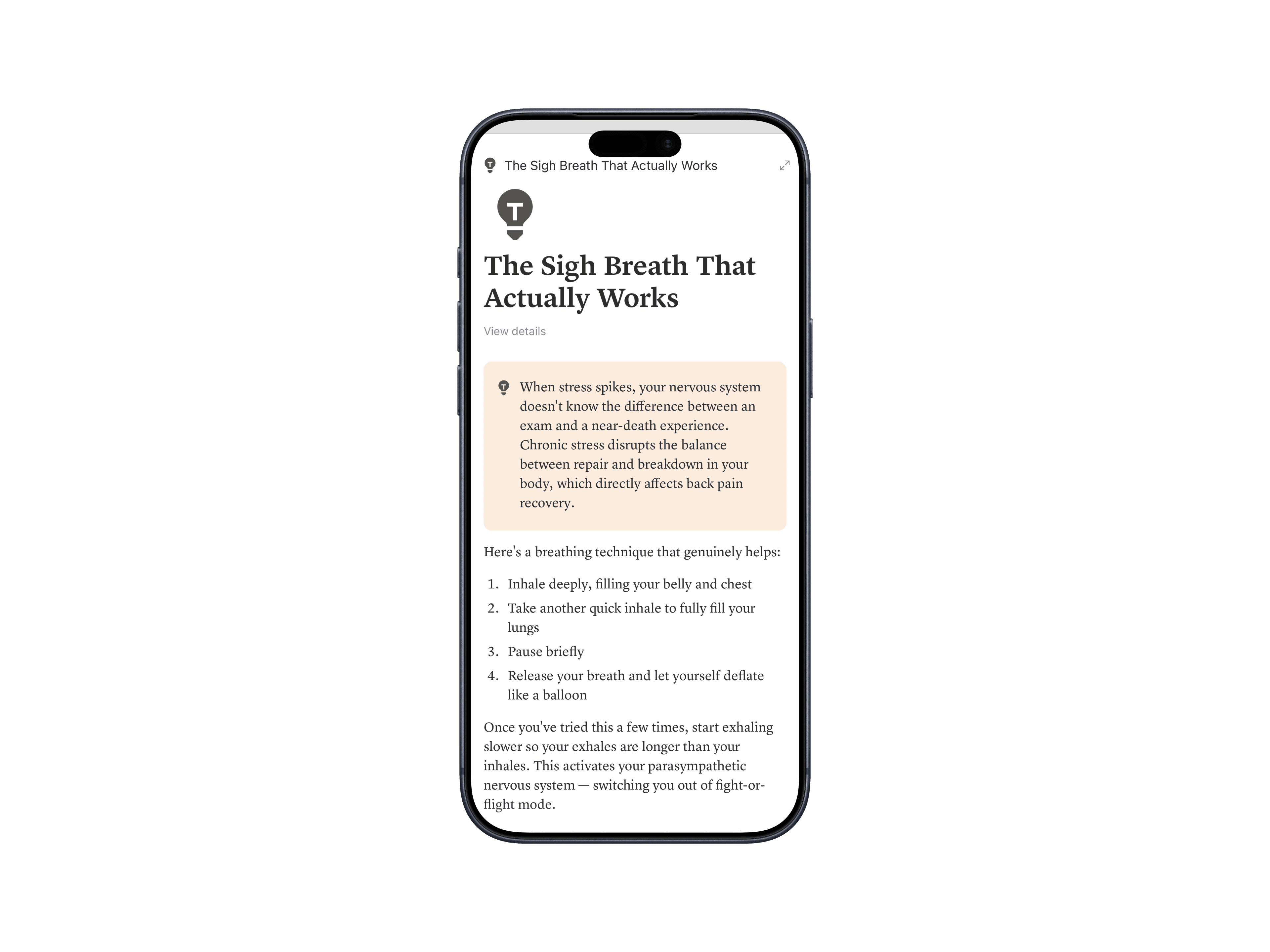 Today's Tip shown on an iPhone